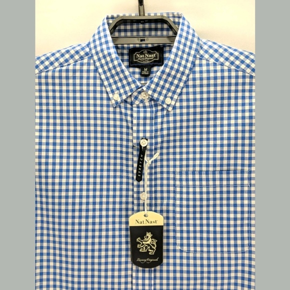 Nat Nast luxury Stretch button up shirt plaid - Picture 4 of 5